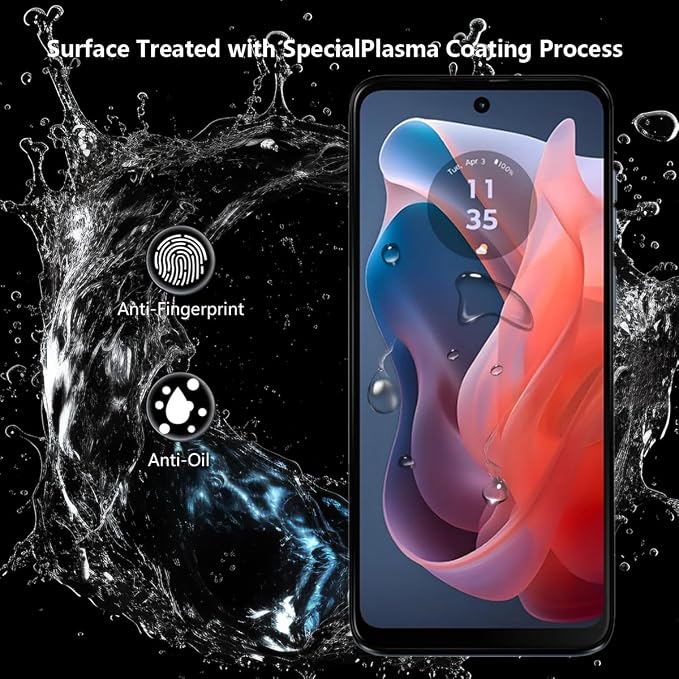 2 Pack Privacy Tempered Glass for Motorola Moto G Play 2024 Screen Protector