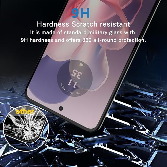 2 Pack Privacy Tempered Glass for Motorola Moto G 5G Screen Protector, 9H