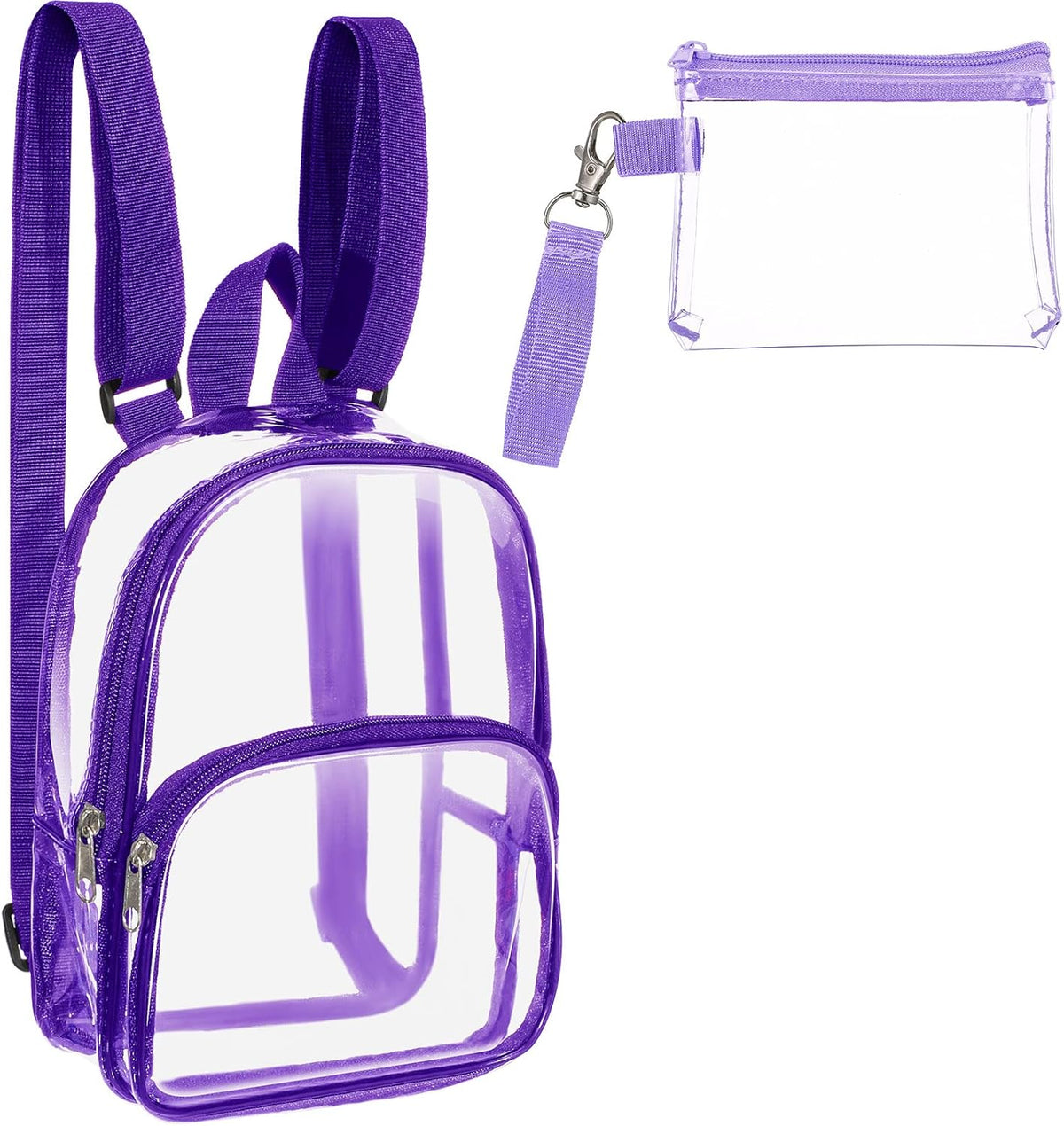 Weewooday Clear Mini Backpack - Transparent Waterproof Crossbody Concert Purse - Purple