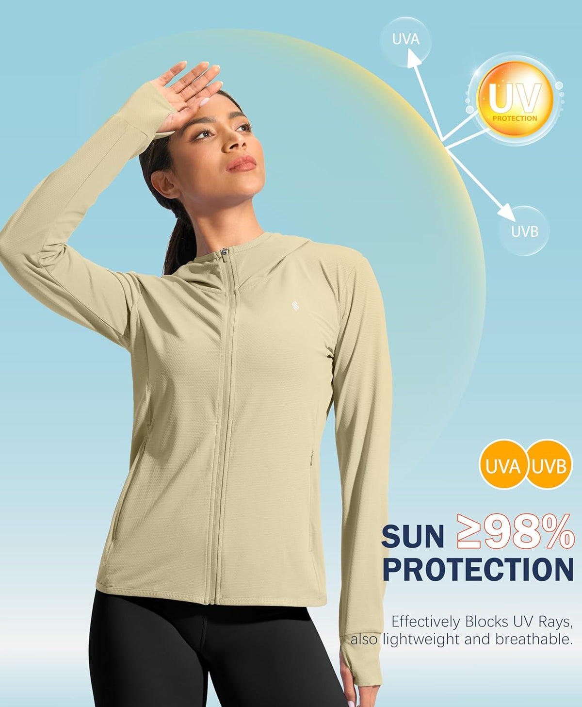 Soothfeel Women's Sun Protection Hoodie Jacket - Lightweight UPF 50+ Long Sleeve for Hiking | Pocket Included