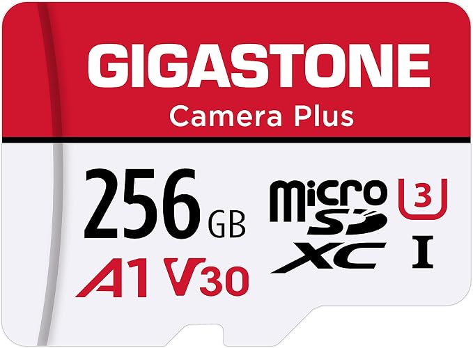Gigastone 256GB Camera Plus Series Memory Card, Read Speed up to 100MB/s. Ideal