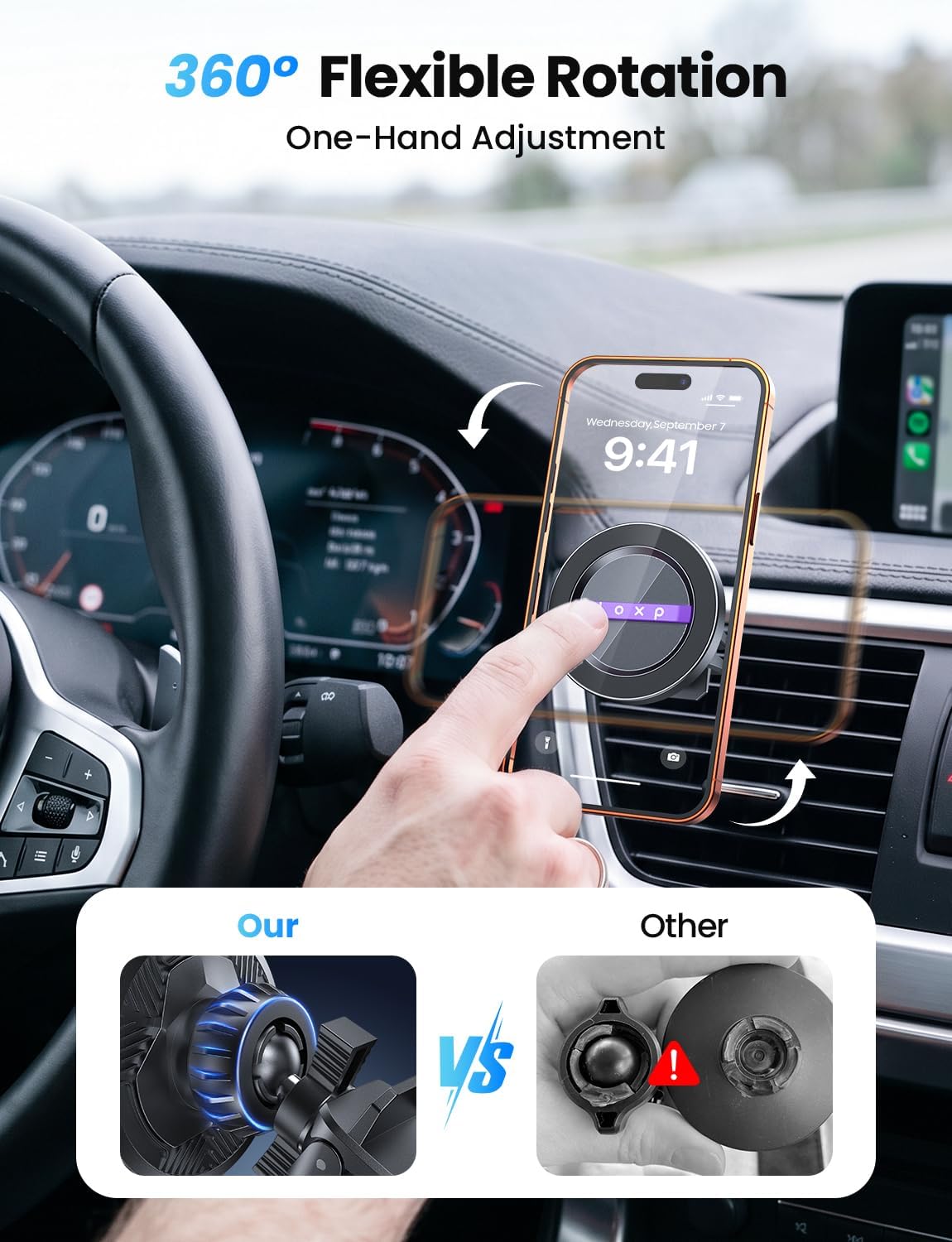 LOXP MagSafe Car Mount, Magnetic Car Vent Phone Holder, 24 Strong Magnet