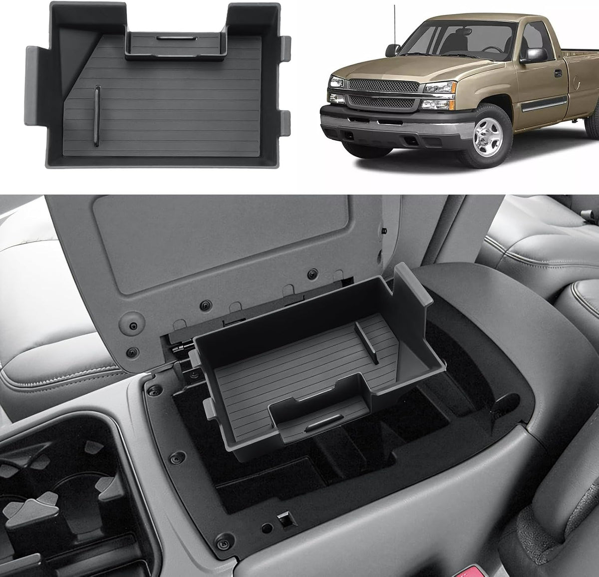 2026 Silverado 1500 Center Console Organizer For 2019-2026 Chevy Silverado 1500/GMC Sierra 1500/2020-2026 Silverado/Sierra 2500HD/3500HD Accessories Center Console - Only Fit Split-Bench Front Seat