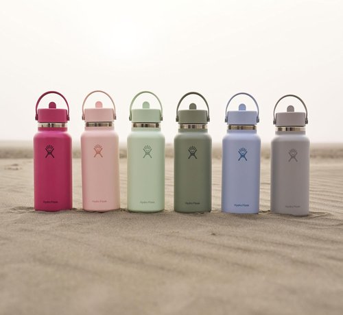 Hydro Flask Water Bottle - Insulated Stainless Steel with Wide Straw Lid - 40 Oz Oat Tan, Leakproof Design