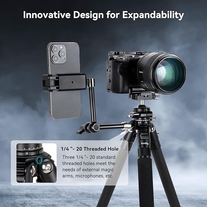 SmallRig AP-10 Carbon Fiber Tripod, 52.4" Lightweight Compact Camera Tripod