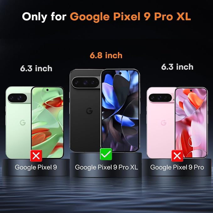 OMOTON 3+2 Pack for Google Pixel 9 Pro XL Screen Protector 6.8 Inch, 3 Tempered