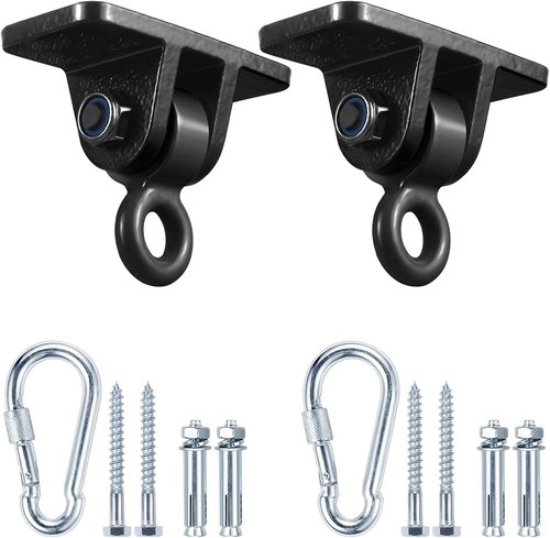 MDAIRC Heavy Duty Swing Set Brackets - Durable Hangers for Indoor/Outdoor Use | 2 Pack Black Hooks