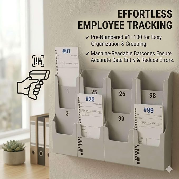 44100-10 Employee Time Cards, – Compatible