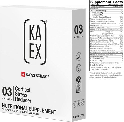 KA EX Cortisol Stress Reducer - Clinically Tested Post-Workout Recovery for Athletes | Vegan (3 Pack)