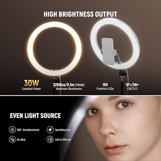 NEEWER RH12B Pro 12" 30W High Power LED Ring Light
