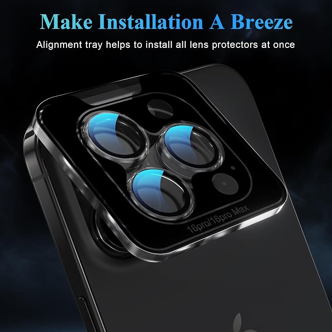 YWXTW Camera Lens Protector for iPhone 16 Pro/iPhone 16 Pro Max, Tempered Glass