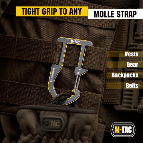 M-Tac Carabiner Clip Molle Compatible Snap Hook for Tactical Vest Backpack D-Ring (Set of 3)