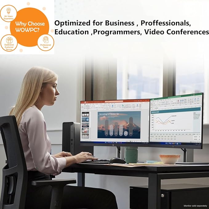 HP ProDesk 400 G9 SFF Business Desktop Computer, Latest 13th Gen Intel Core i3 CPU, 32GB RAM, 1TB PCle SSD, Dual 4K Display Support, USB-C, HDMl, RJ-45, Wi-Fi, Wired Keyboard & Mouse, Windows 11 Pro