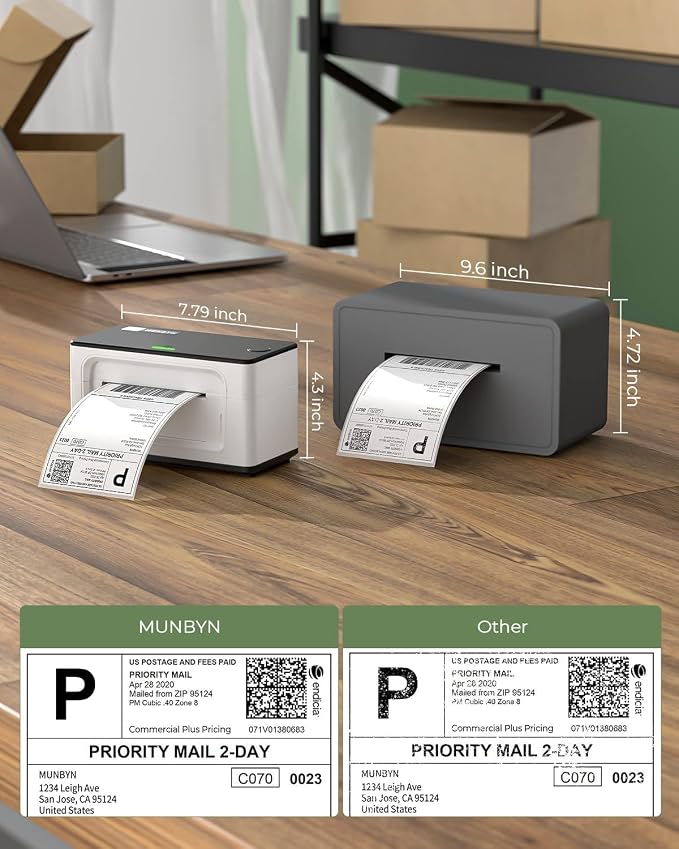 MUNBYN Shipping Label Printer RealWriter 941, 4x6 Thermal Label Printer