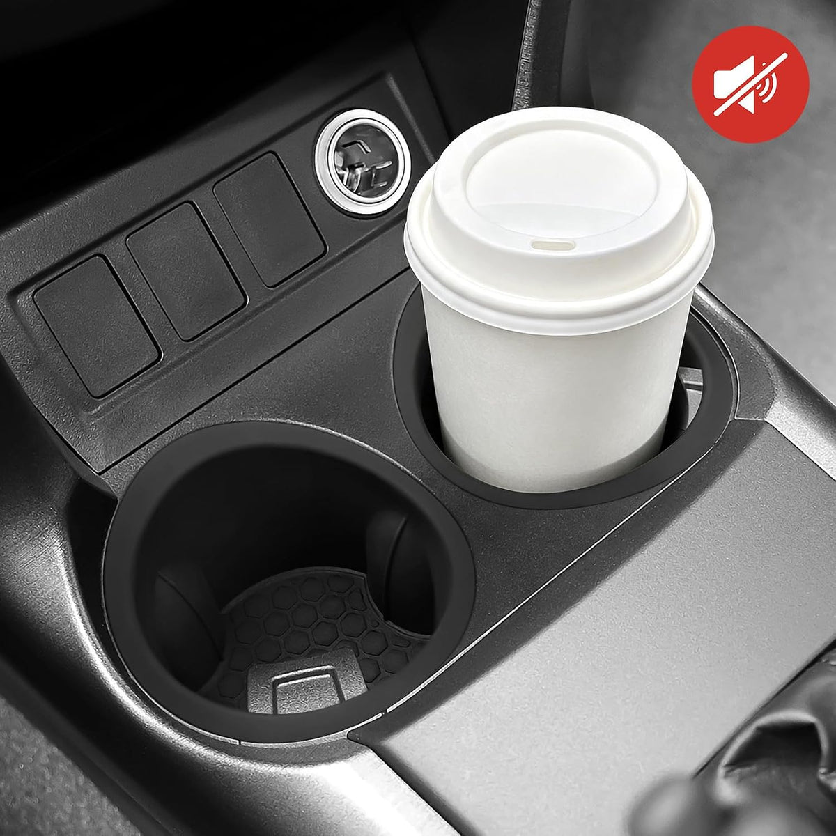 Hellet 2PCS Car Cup Holder Compatible with Toyota 2006-2012 RAV4 Accessories Silicone Material OEM Style Inserts Center Console Organizer
