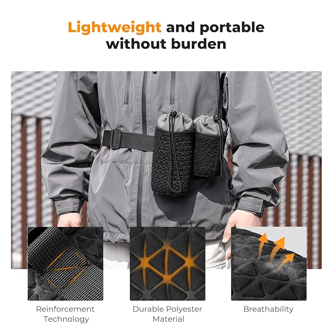K&F CONCEPT 4 Pack Camera Lens Pouch Set, Drawstring Lens Protective Bag