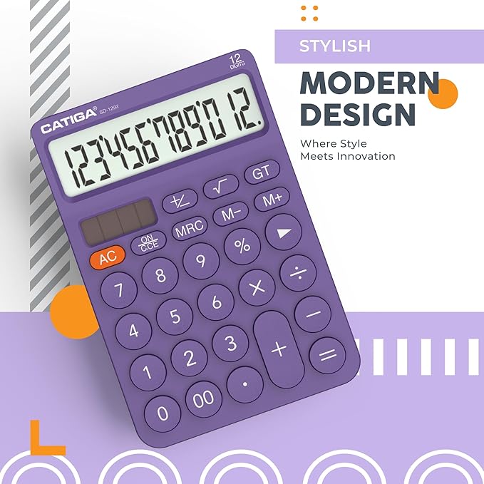 CATIGA 12 Digit Desktop Calculator Basic Desk Calculator