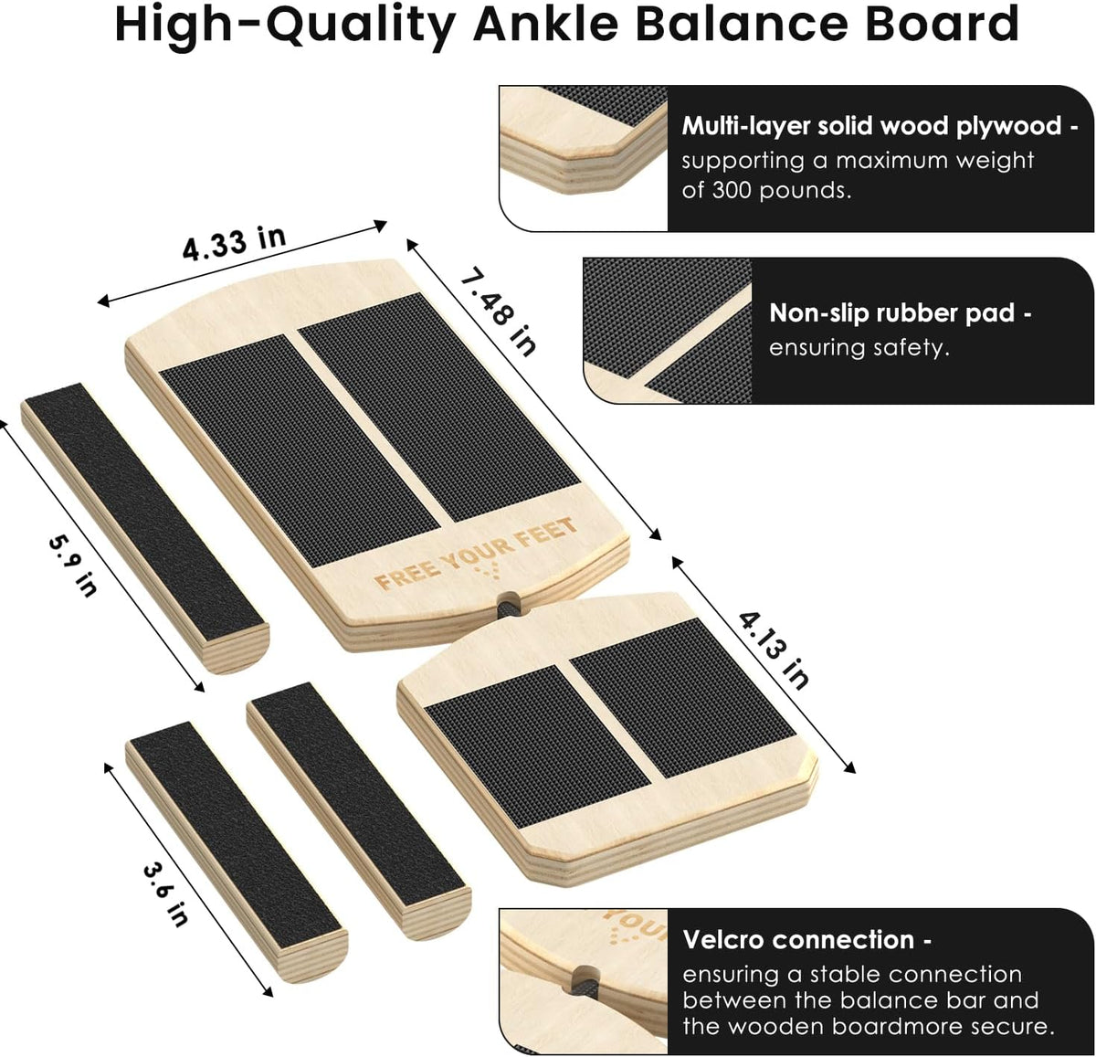 Skiennix Ankle Balance Board - Foot Strengthener for Sprained Ankle Recovery & Stability Exercises | Posture Corrector & Foot Stretcher for Plantar Fasciitis Relief