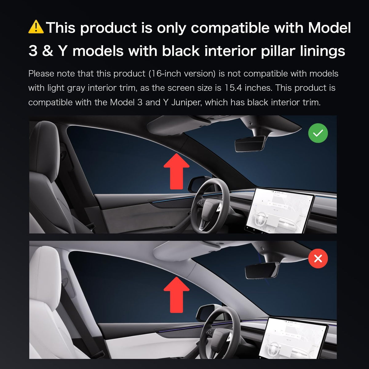 [16-inch] MODUFY Tesla Model Y Juniper Front & Rear Screen Protective Glass Set with Application Kit (High Hardness/Transparent/Anti-Scratch/Clear/Fingerprint/Shockproof/9H/Tesla/ModelY) (Matte Glass (Anti-glare))