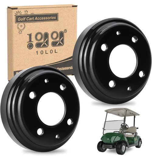 10L0L 2 Pack Golf Cart Brake Drum for Yamaha G1-G29 1978-Up Gas or Electric Golf Cart, Brake Hubs for Club Car DS 1981-1994, Club Car Tempo 2018-Up, OEM# JU0-G6521-00-00,J55-G6521-00, 1011137