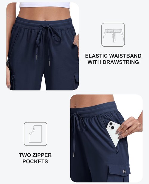 MoFiz Women's Cargo Shorts - Quick Dry Lightweight Athletic Shorts for Summer Hiking | Pockets Included