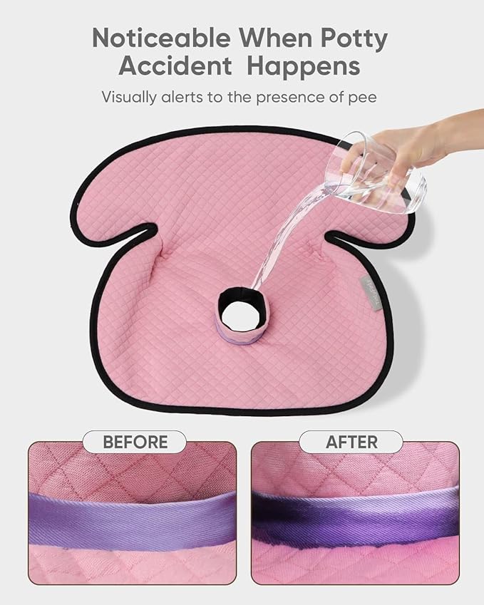 2 Pack Baby Potty Training Car Seat Protector, Waterproof Car Seat Liner for Potty Training Toilet, Baby Infant Toddler Piddle Pad Fits for Carseat, Stroller, Highchair - 2 Pack, Pink