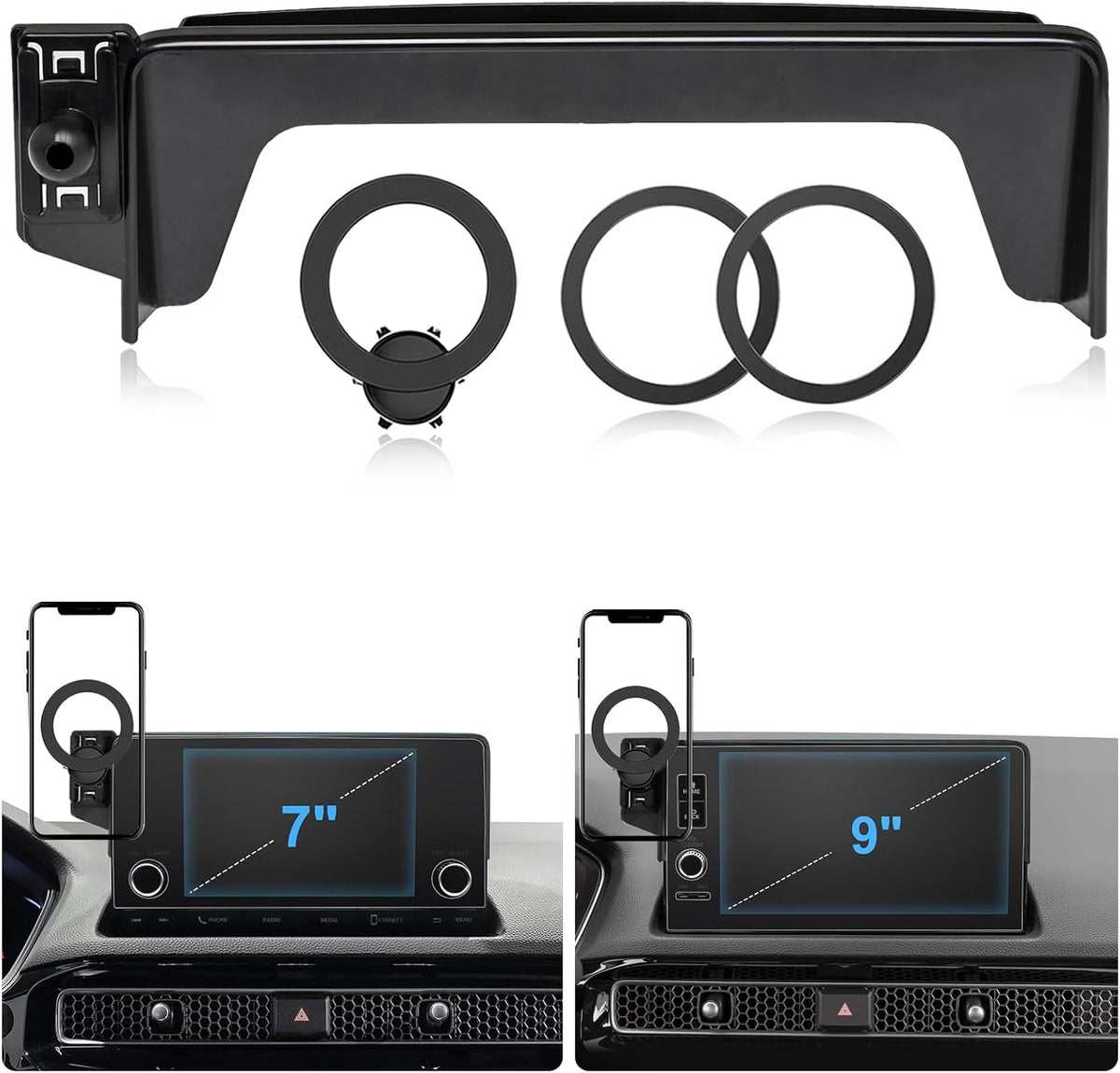 Magnetic Phone Holder for Honda Civic 2026 2025 2024 2023 2022 [11th Gen 7/9-inch Screen] Car Phone Mount for Civic Hatchback Sedan Touchscreen, Compatible with MagSafe