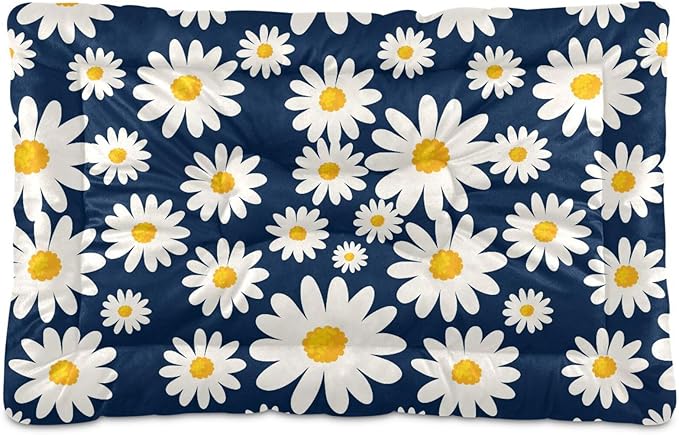 Pet Bed Daisy Floral Dog Bed Mat Absorbing Non Slip Pad Pet Sleeping Mat for Small, Medium, and Large Dogs Puppy Cat 36 in x 24 in