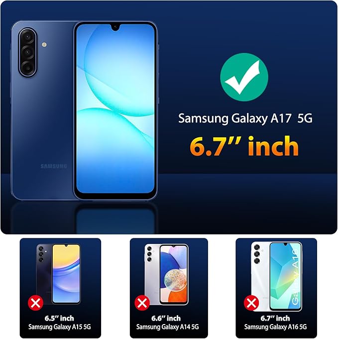 QsmQam 3 Pack Screen Protector for Samsung Galaxy A17 5G + 3 Pack Camera Lens