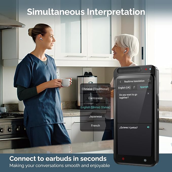 Language Translator Device No WiFi Needed, Two-Way Real Time Translator Device