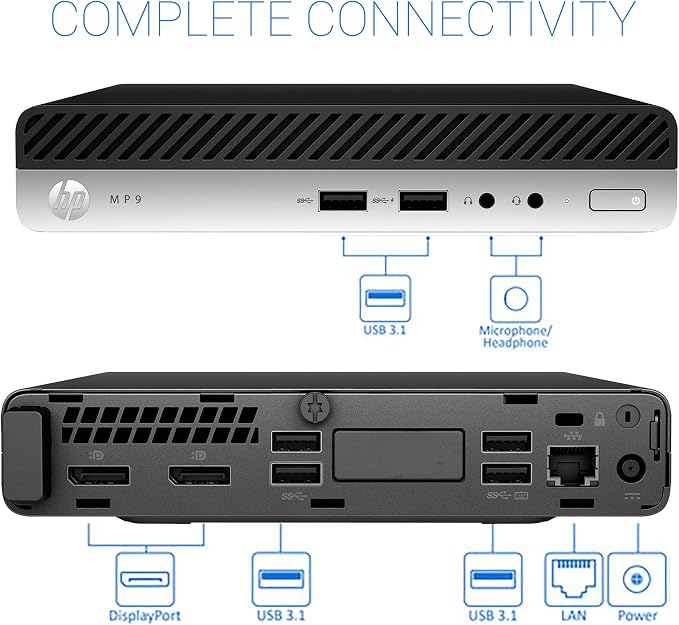 HP Mini PC, Intel Core i5-9500T, 16GB DDR4 RAM, 512GB SSD, 2X DisplayPort | Ultra-Mini Design Desktop Computer, Idea for Web Browsing, Video Editing & Coding, Keyboard & Mouse Included, Windows 11 Pro