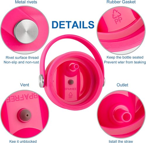 Hydro Flask Straw Lid - Flexible Handle Replacement Sports Cap for 32/40 oz Wide Mouth Bottles