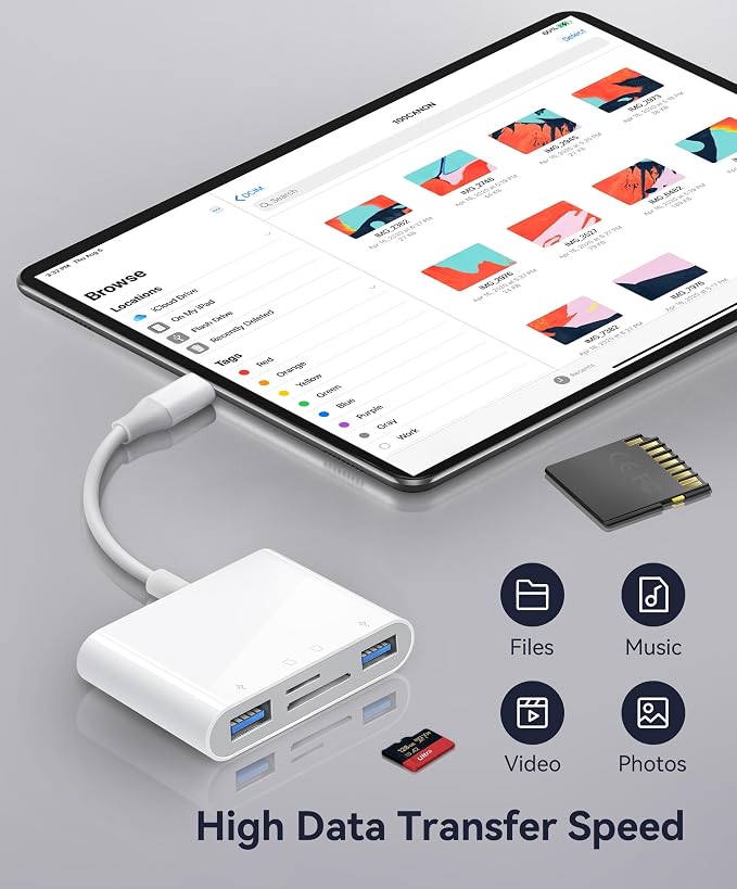 USB C SD Card Reader for Mac/MacBook/iPad/iPhone 15 Pro WNXSLOAD SD Card Adapter