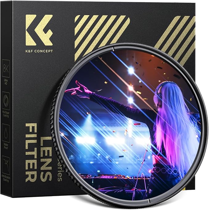 K&F CONCEPT 62mm Blue Streak Effect Lens Filter Anamorphic Optical Glass Light