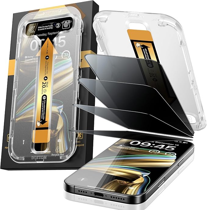 MRGLAS 4-Pack TOP 9H+ Glass for iPhone 16 Plus Privacy Screen Protector UNBREAK