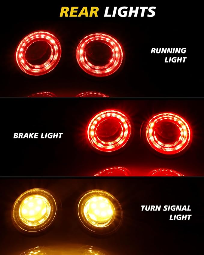 TSUNG Universal Motorcycle LED Turn Signals Lights Small Bullet Front Rear