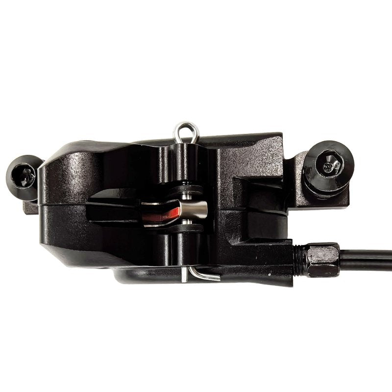Tianeraus Mountain Bike Hydraulic Brake and Lever - Left Front 850mm Adapter Aluminum Alloy Hydraulic Bike Brakes, is/PM Adapter, Resin Pads, Black (is/PM)