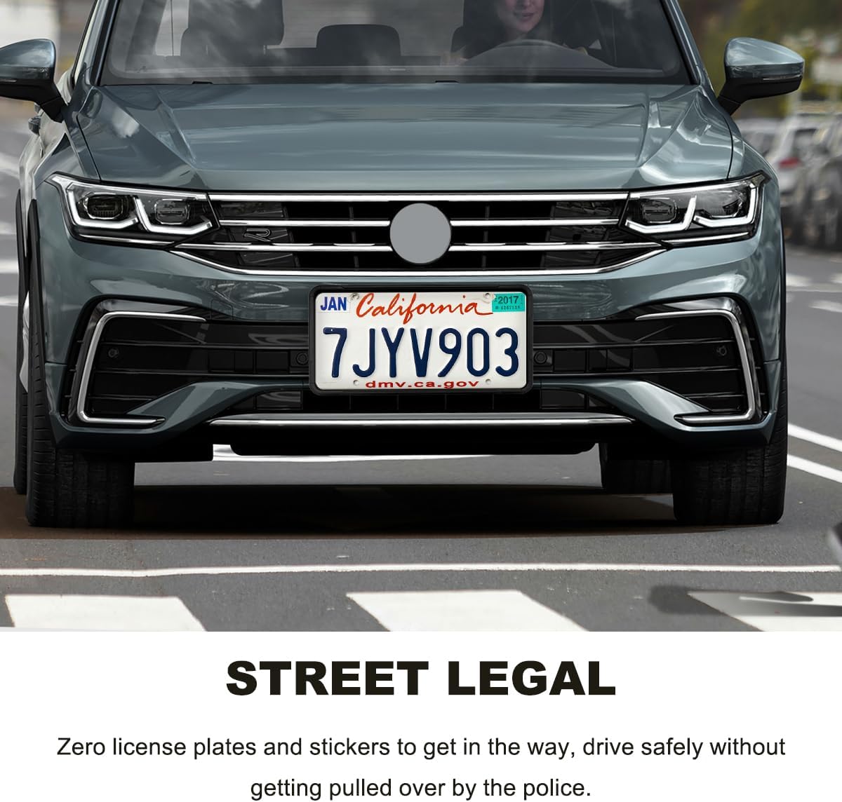 2PCS Silicone License Plate Frame, Rattle-Proof Front Back License Bracket Holder Rust-Proof Car Frames Protector, Weather-Proof Auto Tag Plate Frame for US Standard Cars