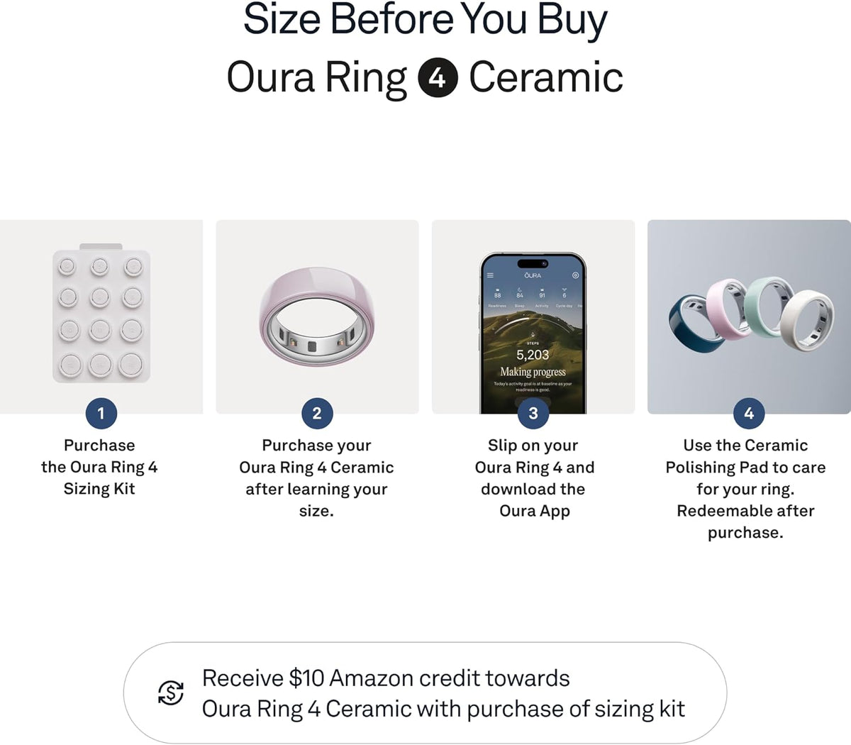 Oura Ring 4 - Ceramic Petal - Size 7 - Advanced Sleep & Activity Tracker | AI Health Advisor, 8-Day Battery Life