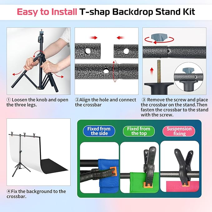 Product Photography Photo Backdrops Stand Kit, Photo Background, 26.8x50in