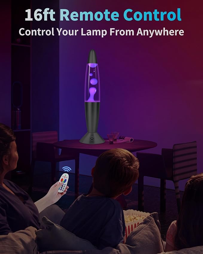 Color Changing Black Liquid Motion Lamps: 17 Colors LED Night Light for Adults with Remote & Timer, Smart Ambient Mood Lighting for Bedroom Office, Novelty Cool Christmas Birthday Gifts, 13 Inch