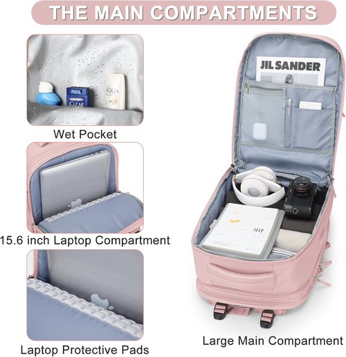 Coofay Expandable Travel Backpack - Airline Approved Waterproof Design | Versatile Carry-On for Men & Women