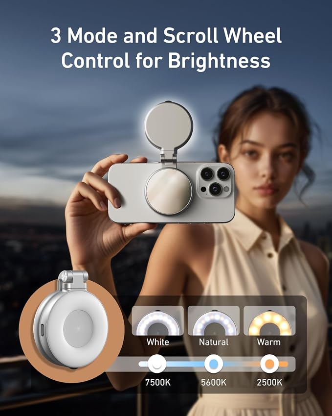 TELESIN C03 Magnetic Selfie Light, Phone Light Compatible