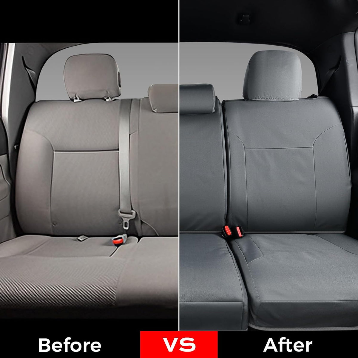 Coverado Seat Covers Custom Fit for Tacoma Double Cab/Crew Cab SR/SR5/TRD Sport/TRD Off-Road/Limited Seat Cushion Protectors 2016-2023 Oxford (Rear, Gray)