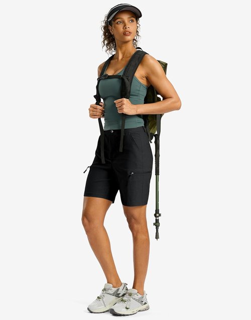 G Gradual Women's Hiking Cargo Shorts - Quick Dry Lightweight Summer Travel Shorts with Pockets | 7" Length