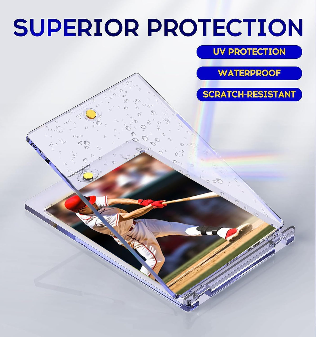 Skiennix Magnetic Card Holder - 50ct One Touch U-V Protected Hard Plastic Case for Trading Cards