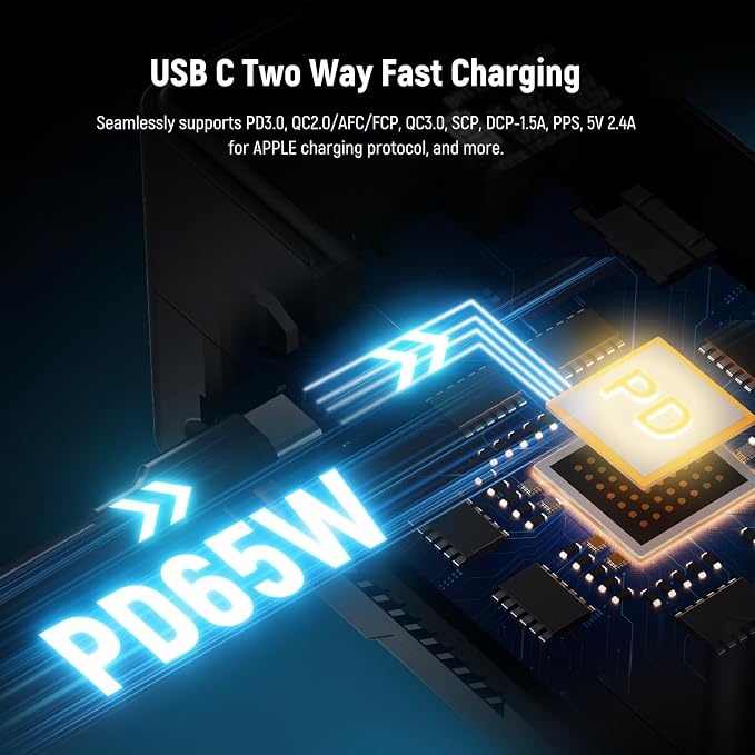 NEEWER Mini V Mount Battery, 6800mAh 99Wh V Lock Battery, PD65W Fast Charging/D