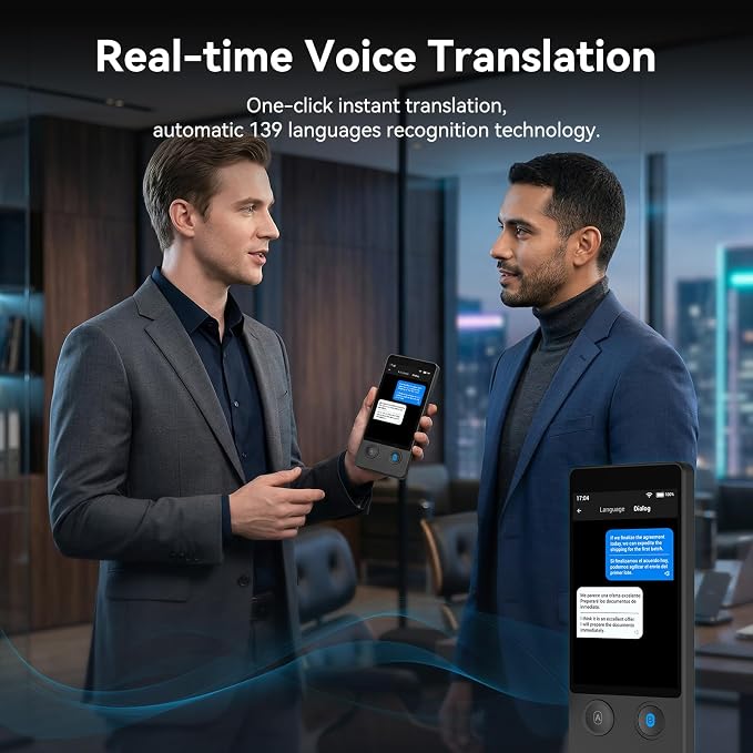 W12 Language Translator Device, 2026 Upgraded AI Translator No WiFi Needed