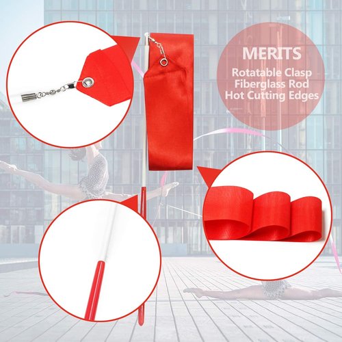 Novelty Place Dance Ribbons Streamers - 6.6Ft Kids' Gymnastics Ribbon Wands | Perfect for Talent Shows & Artistic Dancing (10Pcs or 2Pcs)