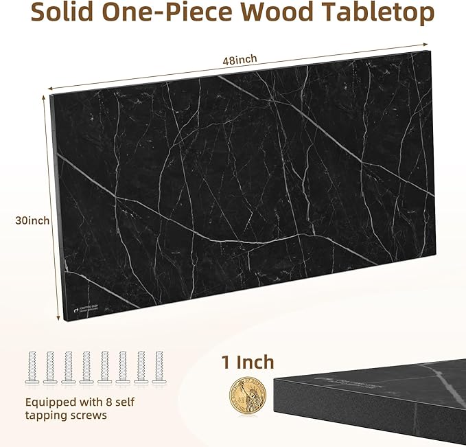 Universal Solid One-Piece Wood Table Top, 48"x30"x1" Workbench Top - Rectangular Particle Board for Standing Desk, Home Office Desk Countertop DlY, Washer Dryer, Coffee, Bar Tabletop